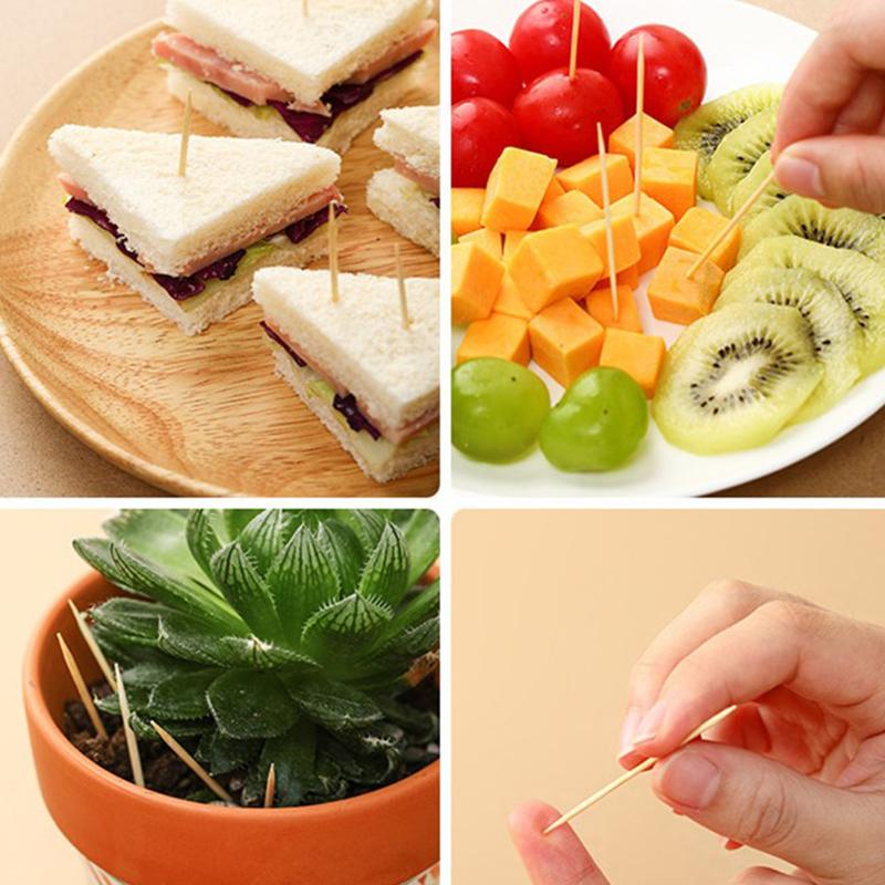 Disposable 100Pcs Home Living Bamboo Toothpick Restaurant Bamboo Camping Fine Toothpick Household Use Double-headed 200Pcs Portable  Accessories
