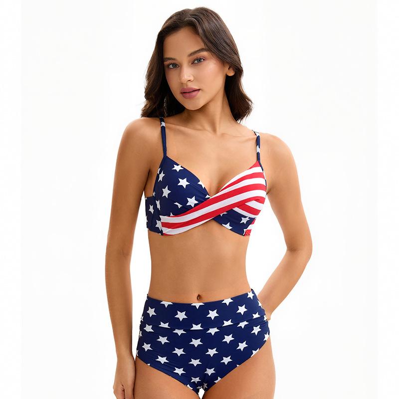 Bikini two-piece split swimsuit women s European and American beach style sexy Bikini S