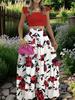 2025 Summer European & American Cross-Back Mid-Waist Solid Color Spaghetti Strap Swing Dress Set