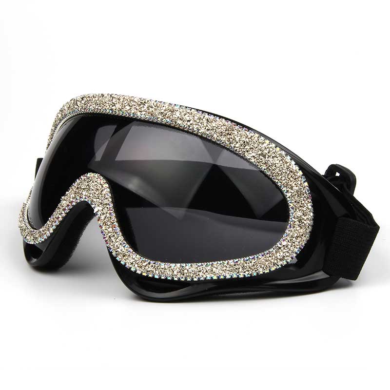 

2025 Fashion designer rhinestone goggles men sunglasses luxury women windproof sunglasses Other чёрный