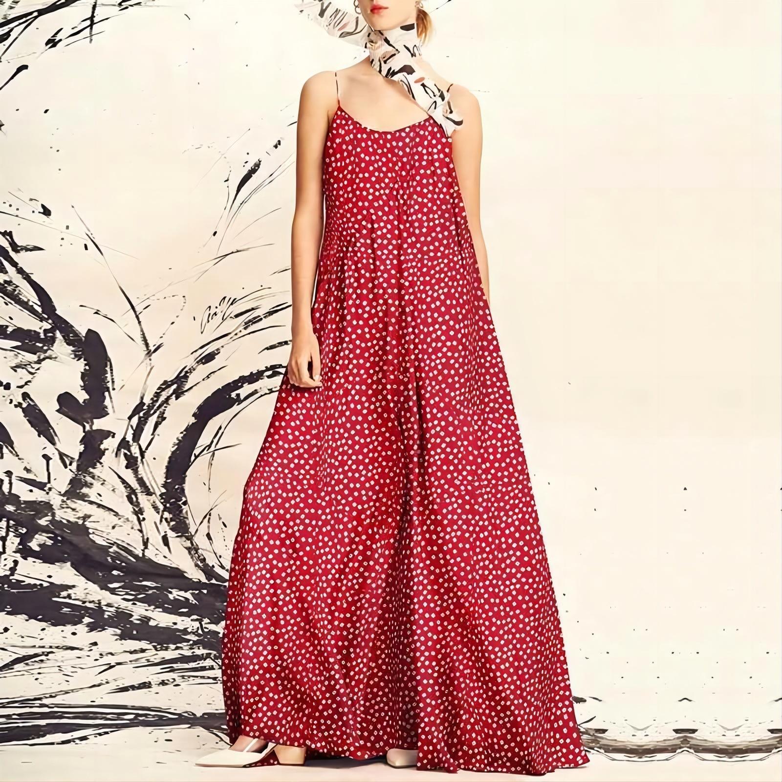 

Летнее женское модное праздничное длинное платье с принтом на ремне без рукавов, богемное пляжное широкое платье с широкими штанинами, повседневные свободные платья больших размеров, Vestidos 4XL красный