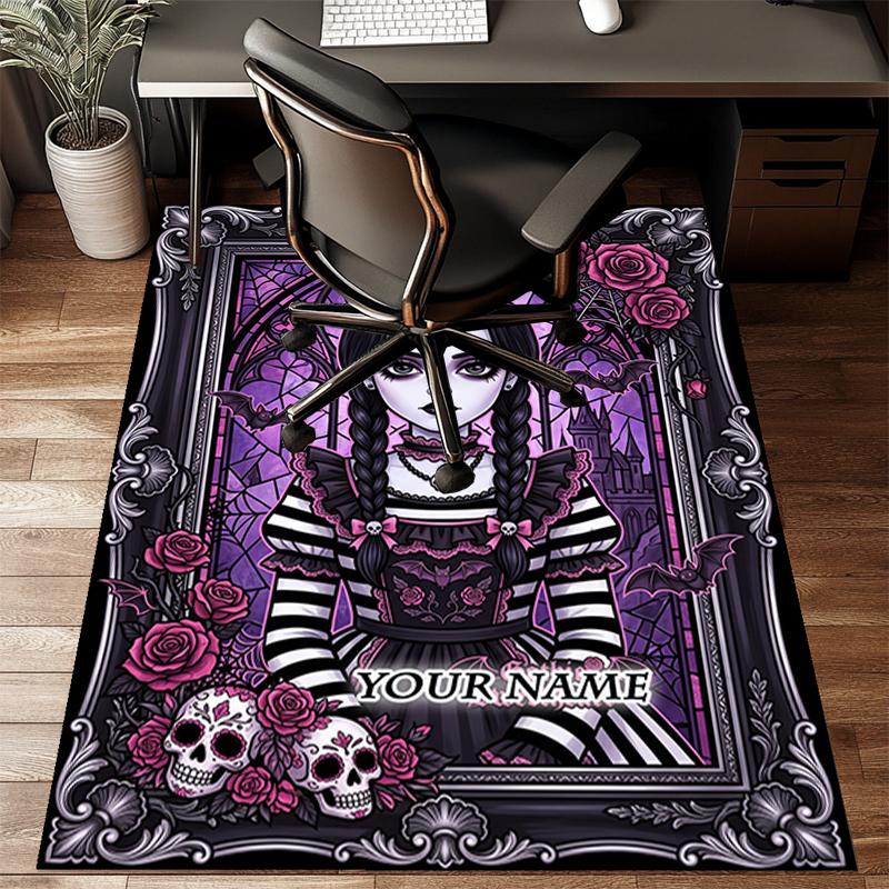 1PC Custom Name Gothic Sweetheart Artwork Theme Floor Mat Ideal for Living Room, Game Rooms, Office, Bedroom,Floor Mat Playful Design218
