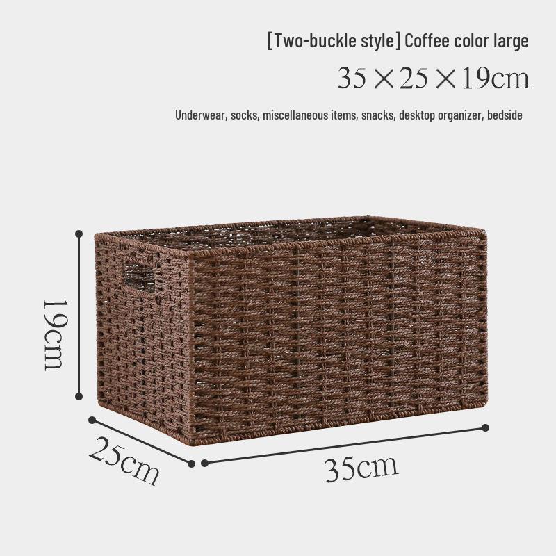 Japanese Style Large Rattan Storage Basket for Clothes, Toys, and Snacks