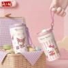 X&W 430ML dla Sanrio Kubek Termiczny ze Stali Nierdzewnej Kubek Termiczny Kreskówkowy Hello Kitty Kubek na Kawę Mleko ze Słomką Utrzymuje Ciepło i Zimno Naczynia