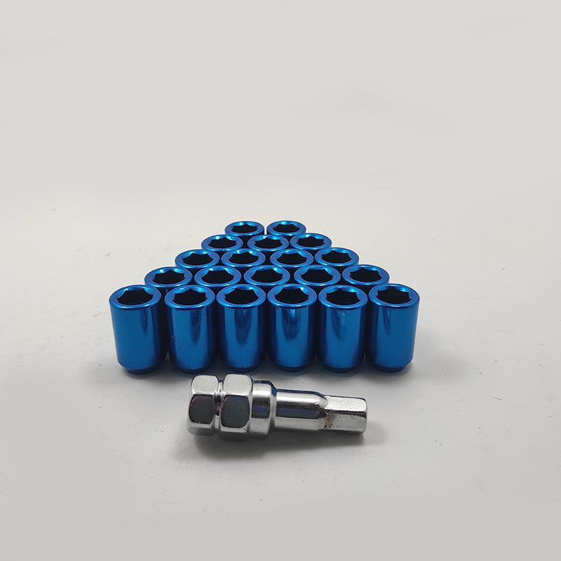 Blue Anti-Theft Tire Lug Nuts with Removal Key