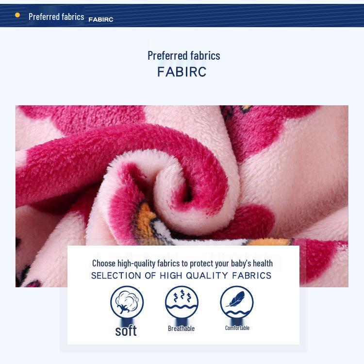 Kids' Flannel Pajama Set - Thick Coral Fleece Cardigan for Boys & Girls, Perfect for Autumn & Winter.