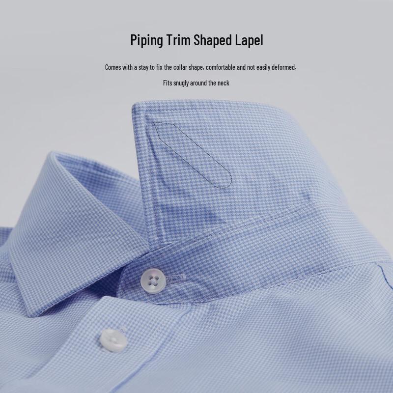 Shanshan Men's 100% Cotton Non-Iron Long-Sleeve Business Casual Shirt
