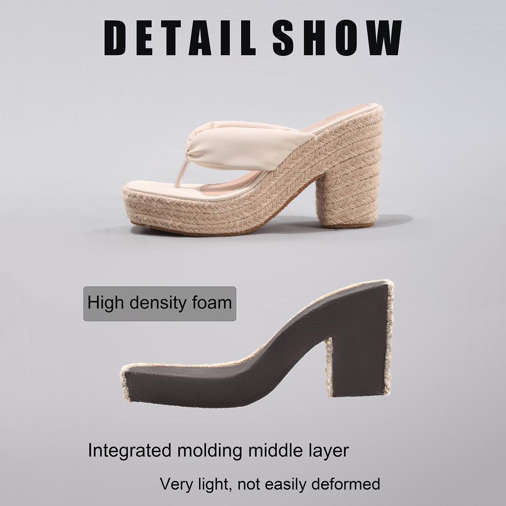 Clip Toe Wedges Platform Women Slippers Summer Sexy Super High Heels Mules Sandals Flip Flops Wear-Resistant Anti-Slip Shoes