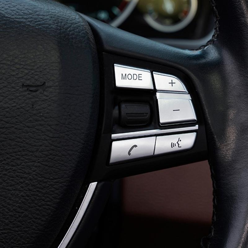 Steering Wheel Button Covers Trim Stickers For 5 6 7 F01 F02 F06 F07 F10 F12 Car Accessories lnner Decoration