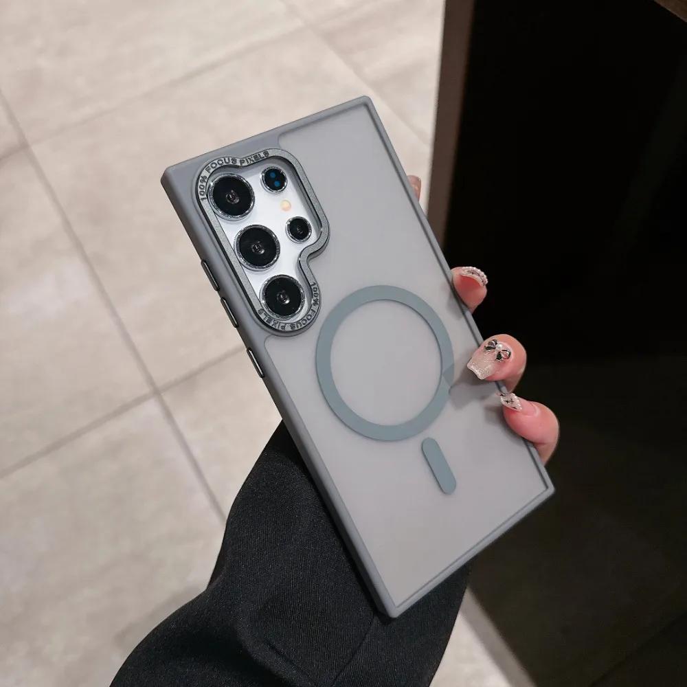 

Для беспроводной зарядки ударопрочный пластиковый магнитный защитный чехол для Samsung Galaxy S24 FE S25 S23 Ultra Plus чехол для телефона Galaxy S24 FE