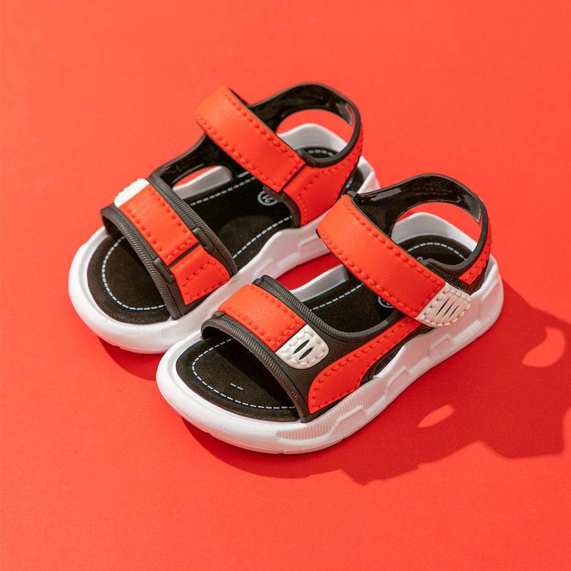 Children's Summer Boys Leather Sandals Baby Shoes Kids Flat Child Beach Shoes Sports Soft Non-slip Casual Toddler Sandals