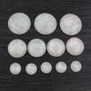 Neue Mode 8mm 10mm 12mm 20mm 25mm Weiß Muschel Farbe Flache Rückseite Harz Cabochons Cameo DIY Schmuckherstellung Zubehör