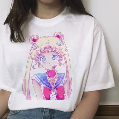 Sailor Moon T Shirt Women Fashion Short Sleeve Tshirt Harajuku Vintage Femme T Shirt