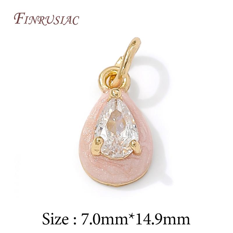 14K Gold Plated Enamel Charms with CZ Crystal,Heart Moon Pendant For DIY Jewelry Making,DIY Bracelet Necklace Earring Supplies
