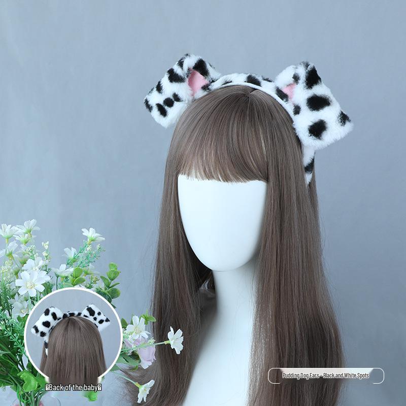 Plush Spotty Dog Ear Headband for Comic Con and Live Broadcast Performances