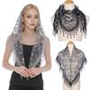 Floral Hollow Shawl Triangle Sequined Gauze Scarf New Lace Veil Headscarf