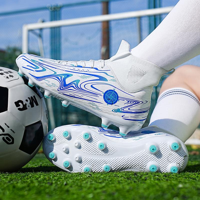 Men Soccer Shoes Top Quality Football Boots High Ankle Training Futsal Turf Non Slip Sport Ultralight Training Football Shoes
