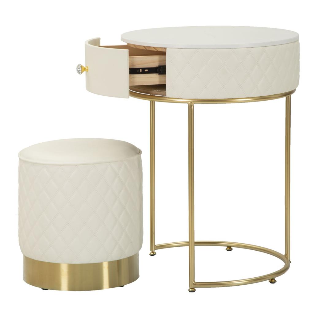 Hoher Nachttisch mit Hocker Sharon Cm Ø 52X70 - Ø 36X39