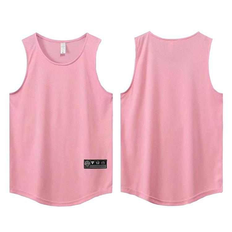 Unisex Solid Color Sleeveless Tank Top - Summer Fitness & Basketball Shirt