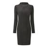 Pieces Womens/Ladies Glitter Knitted High Collar Bodycon Dress