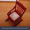 1/12 Toy Model Rocking Chair Pretend for Play Toy Mini Wooden Chair White/Red Role for Play Accessory DIY for Doll House