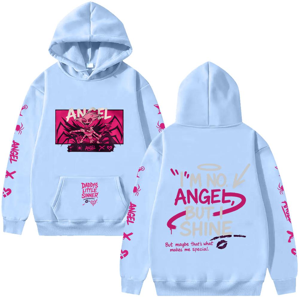 Angel Dust Hoodie Hazbin Hotel Harajuku Anime Pullovers Demoncore Unisex Streetwear Cute Edgy Imp Gift for Fan Streetwear Clothes