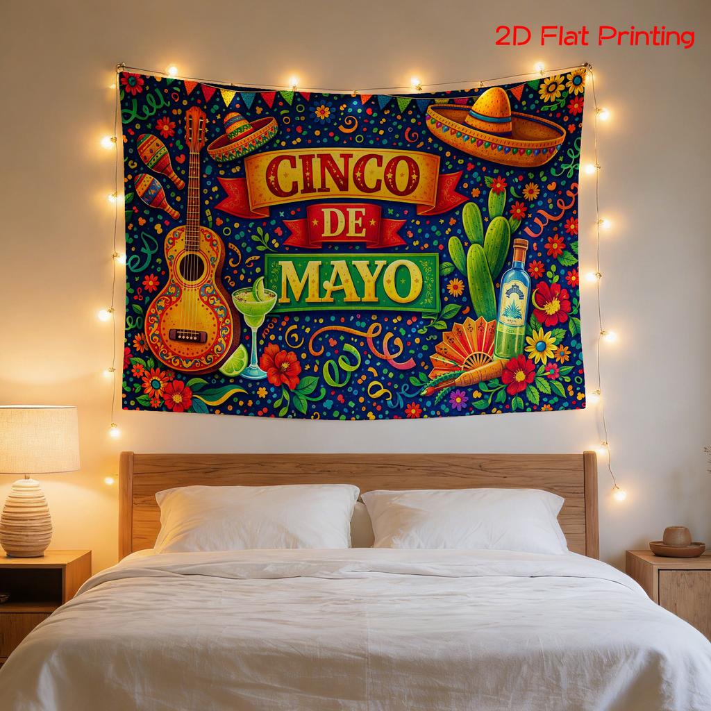Cinco De Mayo Mexican Fiesta Tapestry Wall Hanging Boho Festival Decor Party Backdrop Dorm Room Art Celebration Latino Theme Art