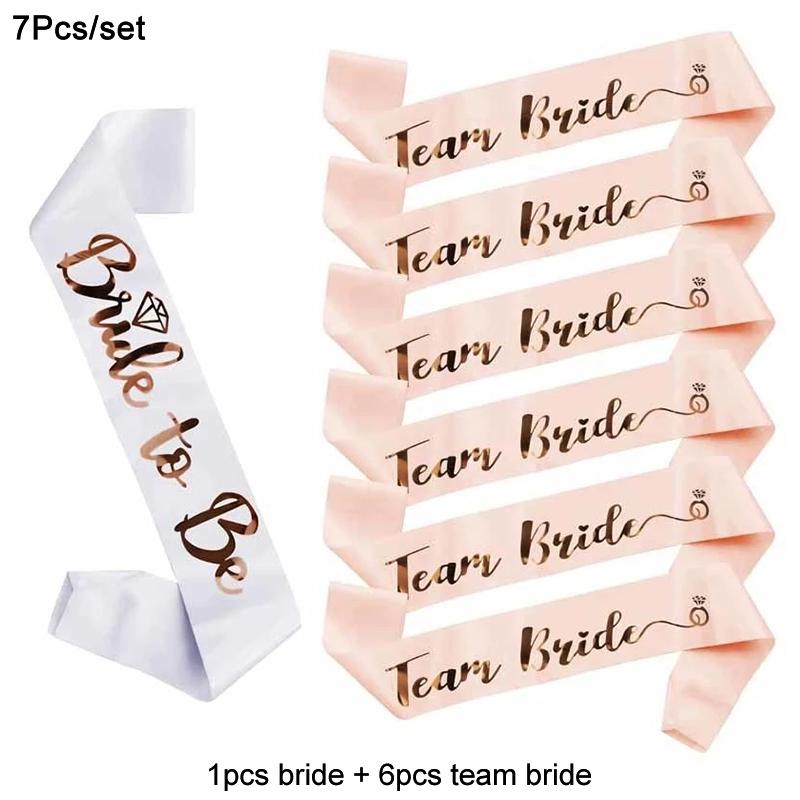 1Set Bride To Be Team Bride Satin Sash for Wedding Engagement Bridal Shower Decorations Bachelorette Party Hen Night Supplies