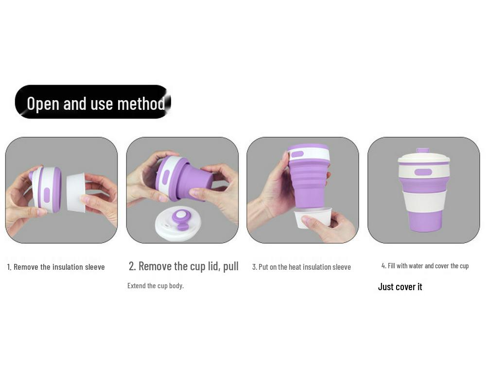 Silicone Folding Portable 350ml Cup – High-Temperature Resistant and Retractable for Outdoor Use