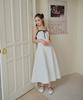 ALIENAR Satin Shirring Coloring Dress