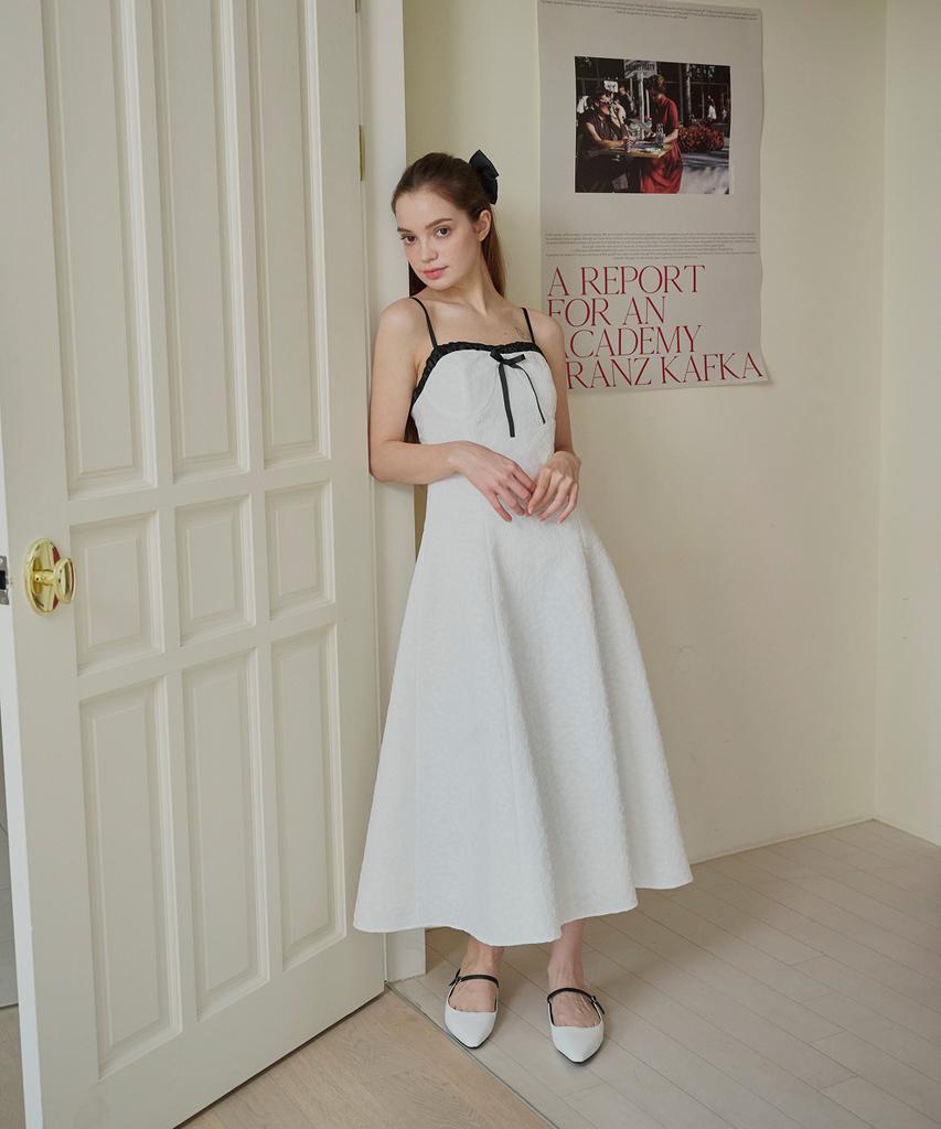 ALIENAR Satin Shirring Coloring Dress