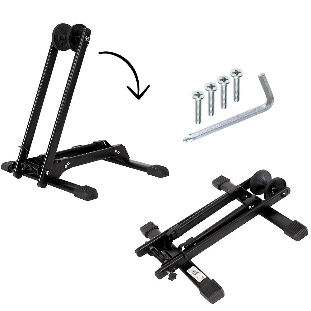 Bicycle stand, parking rear, front wheel, stable, foldable, 20-27.5”