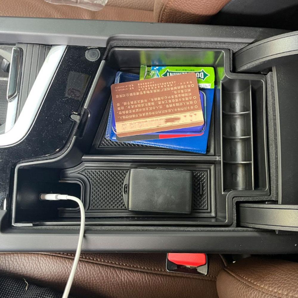 For Volvo XC60 XC90 590 S60 V60 V90 2017 2018 2019 2020 2021 2022 LHD Armrest Box Storage Tray Organizer Interior Accessories