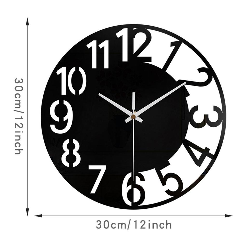 Acrylic Wall Clock Festival Gift Modern Style Creative Quiet Easy to Read Big Wall Clock for Bedroom Office Kitchen Hotel Decor