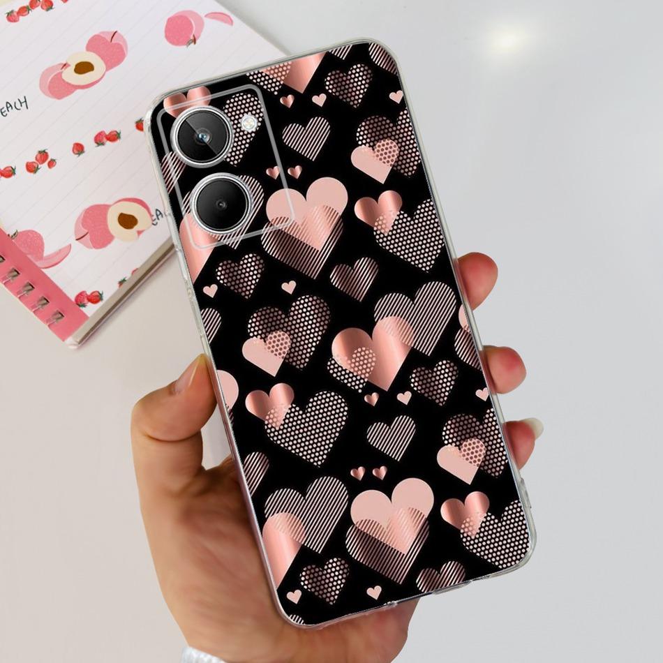 Cute Flower Cat Painted Case For Realme 10 / Realme 10 Pro / Realme 10 Pro+ Soft Silicone TPU Cover For Realme10 4G 10Pro Plus