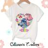 Stitch Cartoon Printed Short-sleeved T-shirt Children's Trendy Summer New Medium and Large Children's Casual T-shirt