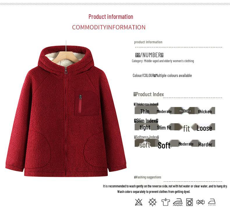 2025 Winter Stylish Versatile Hooded Lambswool Jacket – Warm, Loose-Fitting Cotton Coat