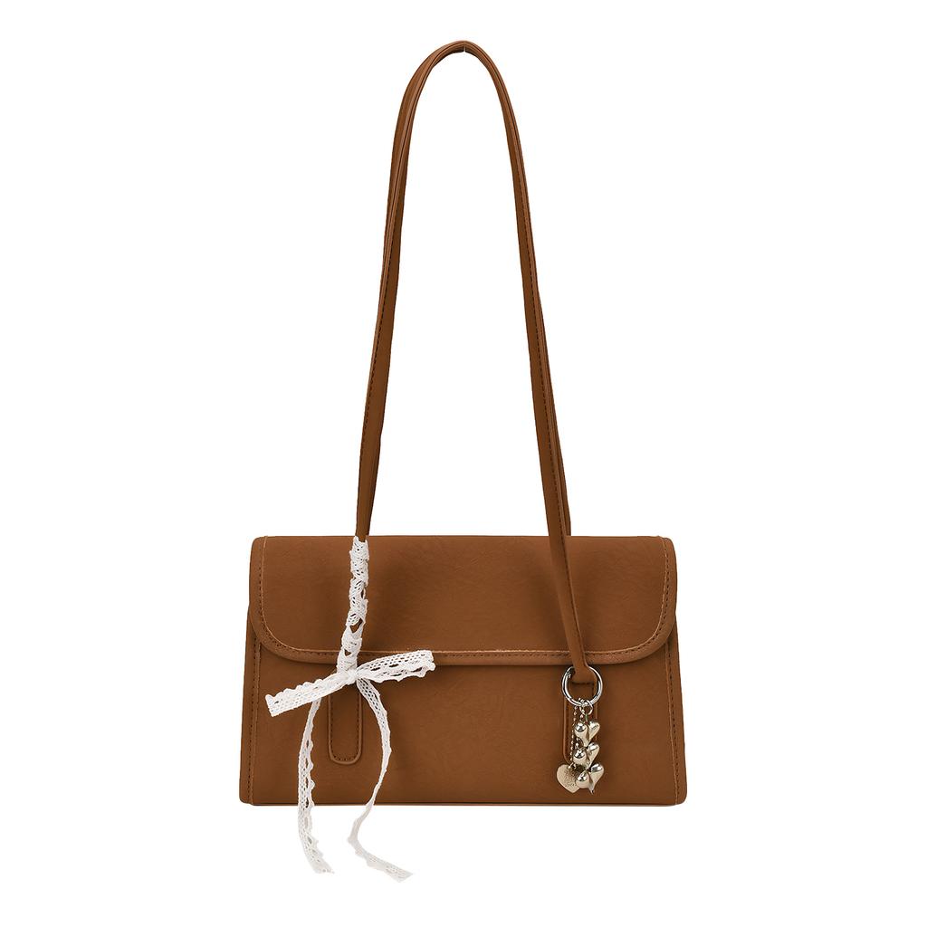 PU Leather All-Match Shoulder Bag Large Capacity Retro Underarm Bag Solid Color Versatile Handbags Female Accessory Bag