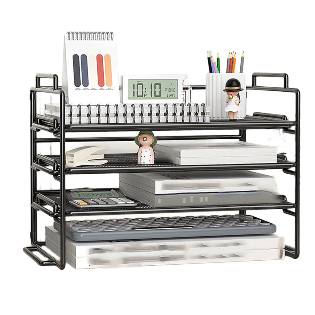 

2025+ Thickened File Rack Metal File Frame Office Desktop Multi-Layer File Folder Storage Box Office Supplies Complete File чорний