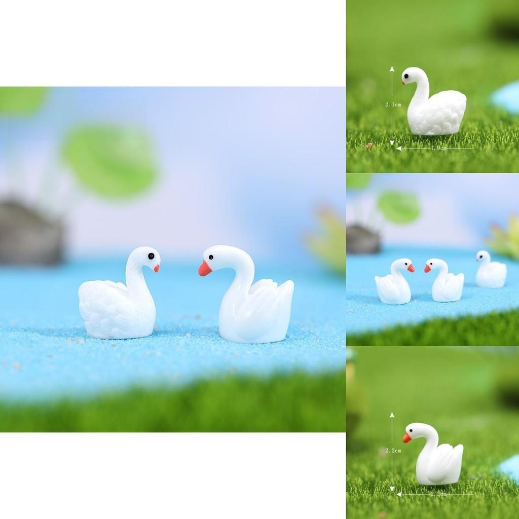 Charming Resin Swan Figurine For Miniature Gardens And Succulent Decorations