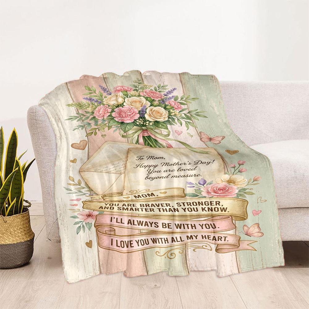 Mother's Day Love Blanket Suitable for Sofas,travel, Living Rooms Also a Good Gift for Friends and Family Suitable for All Seasons.