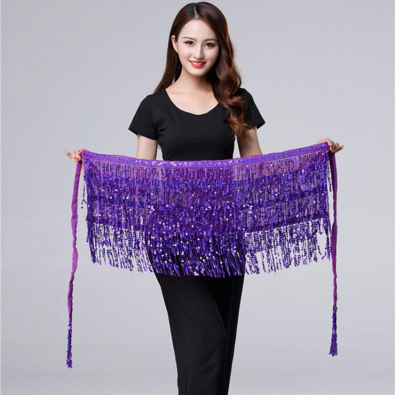 Halloween Belly Dance Costume with Sequin Tassels and Hip Scarf Waist Chain