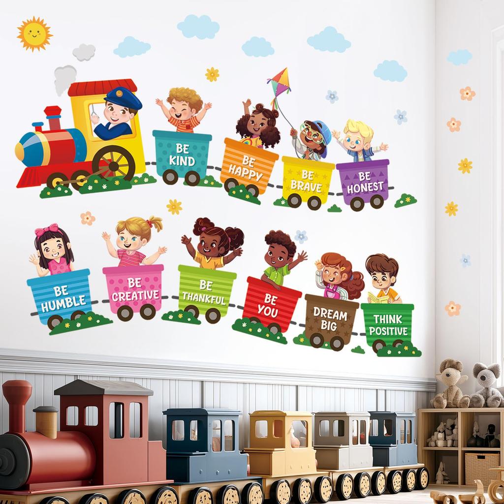 DECOWALL Quote Train Wall Sticker for and Baby Peel and Stick Interior Decor Boys' Nursery, Kindergarten, Rooms, (SG2-2512)