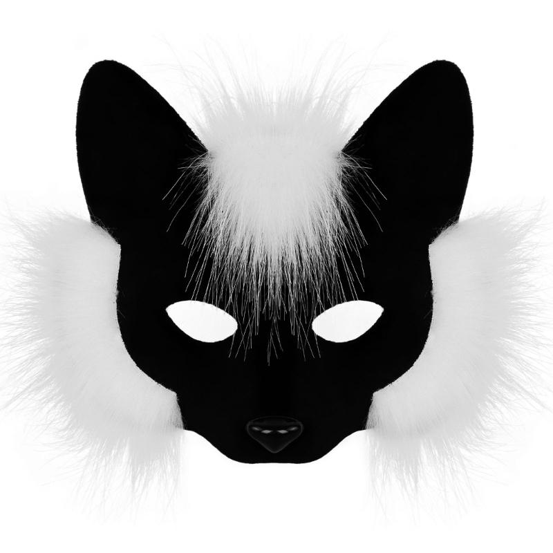 Half Face Foxes Mask Plastic Lightweight Comfortable Cosplay Costume Accessory For Halloween Party