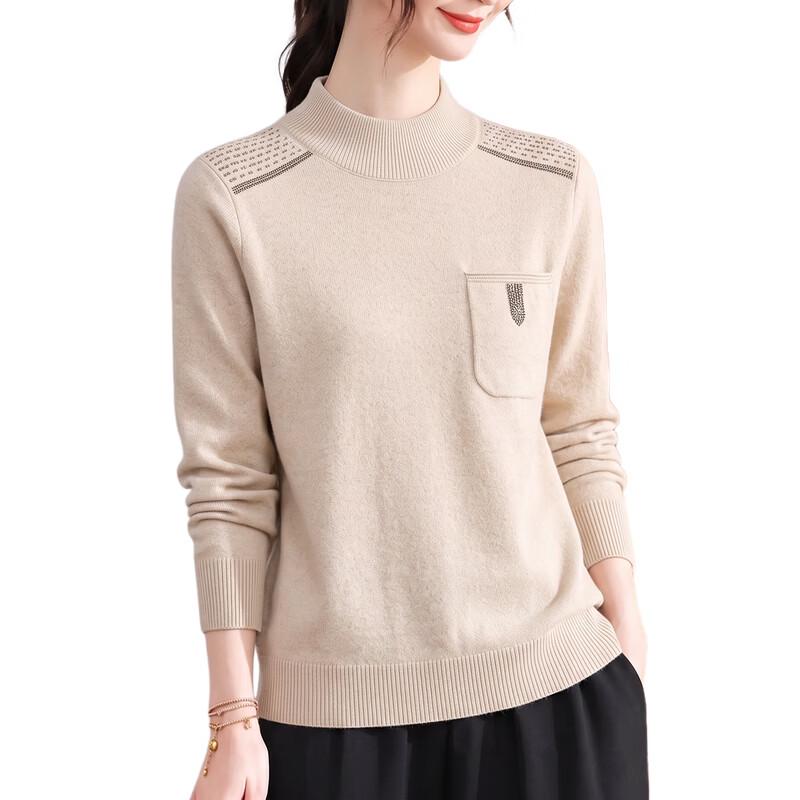 YUZHAOLIN Women's Minimalist Crew Neck Knitted Pullover