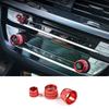 Fit For BMW 7 Series 2016- Red Aluminum Middle Console Ac Knob Cover Trim