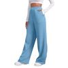 Women's Winter Sweatpants Solid Color Casual Pants Women's Fleece Sweatpants Wide Leg Straight Pants