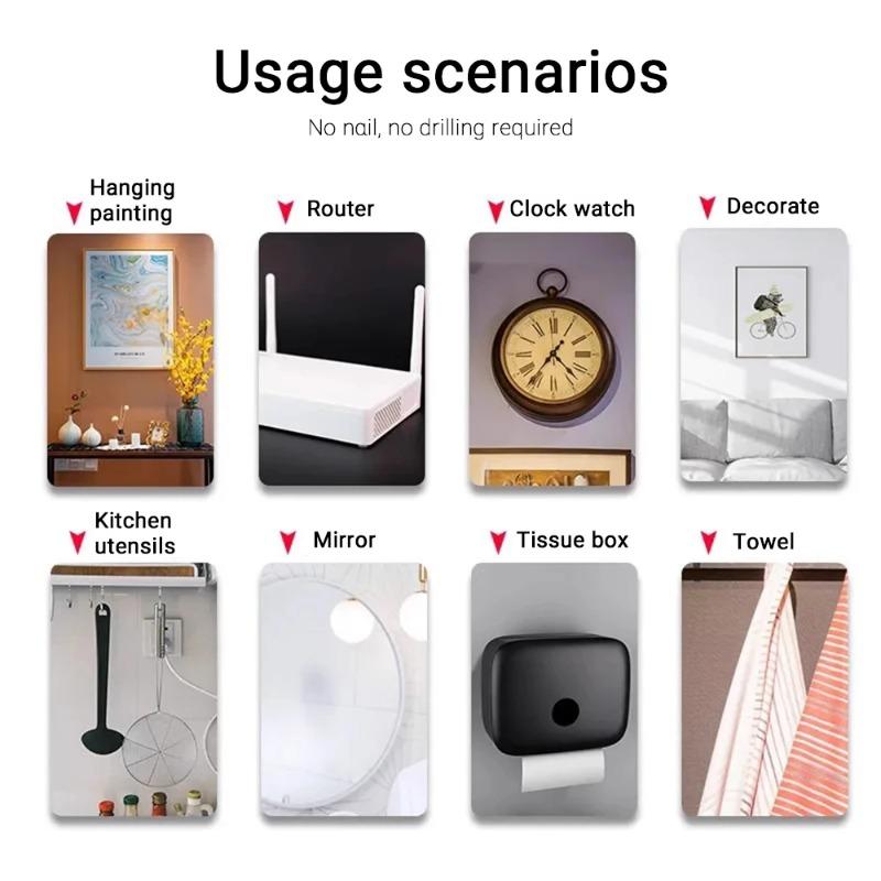 [2/5/10/20PCS] Self Adhesive Punch Free Wall Hook for Hanging Pictures and Frames for Home Decor Organization Hardware Accessories