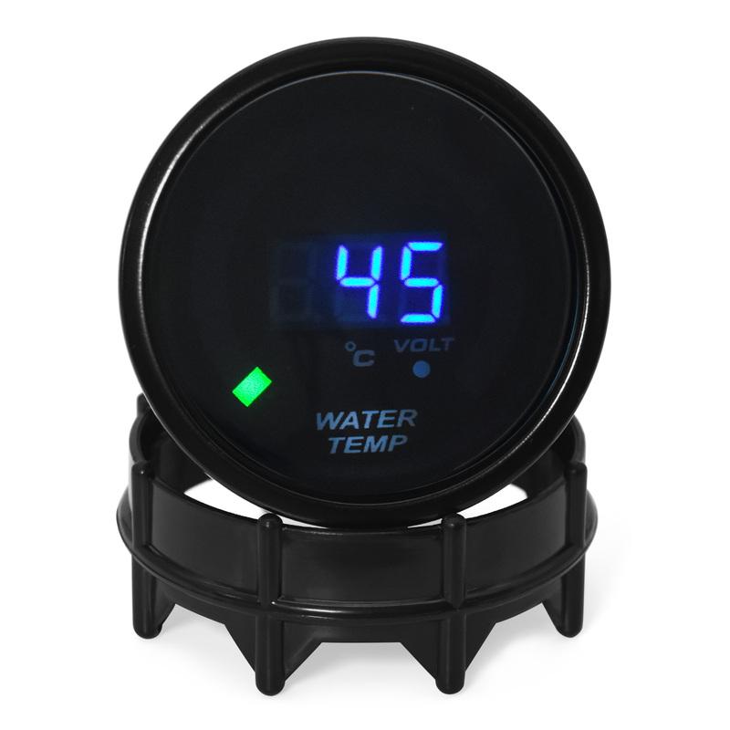 52mm 20 LED Light Digital Water Temperature Gauge + 10mm Water Temp Sensor with Joint Pipe Sensor Adapter Car 20~150 Celsius