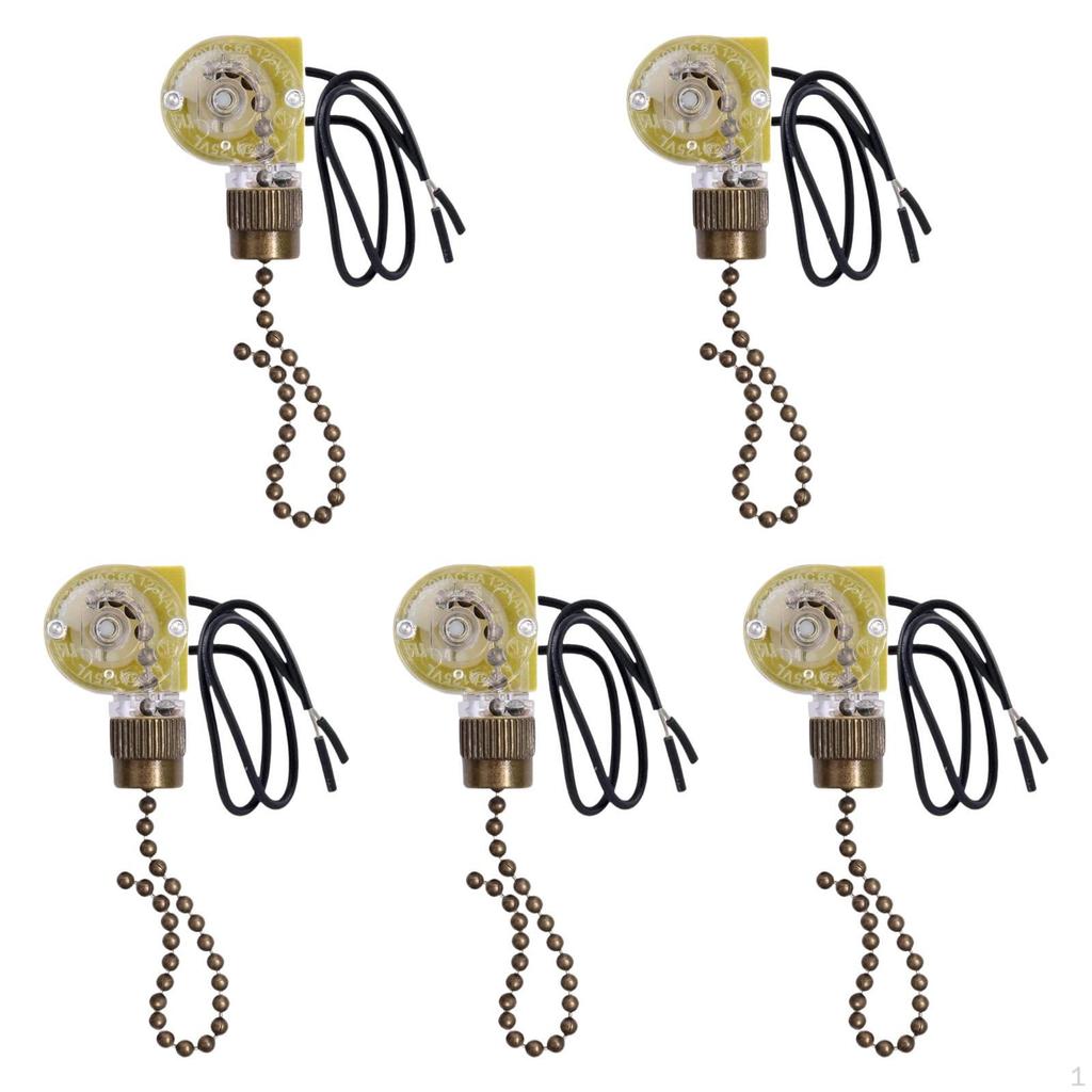 5 Count Fan Light Pull Switches for Wall Lights and Ceiling Fans Control